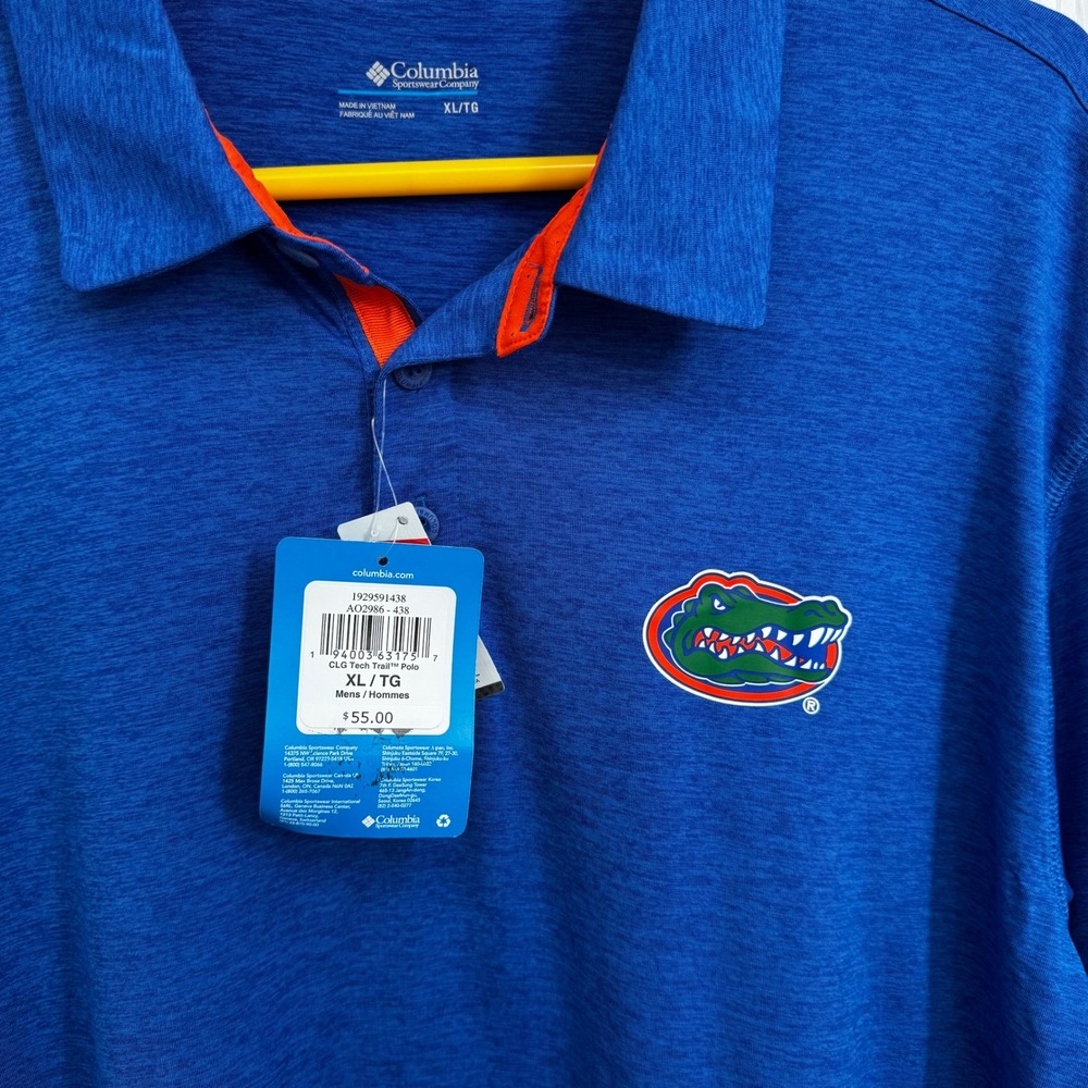 Columbia Men's Florida Gators Blue Tech Trail Polo - NWT! - Picture 3 of 5